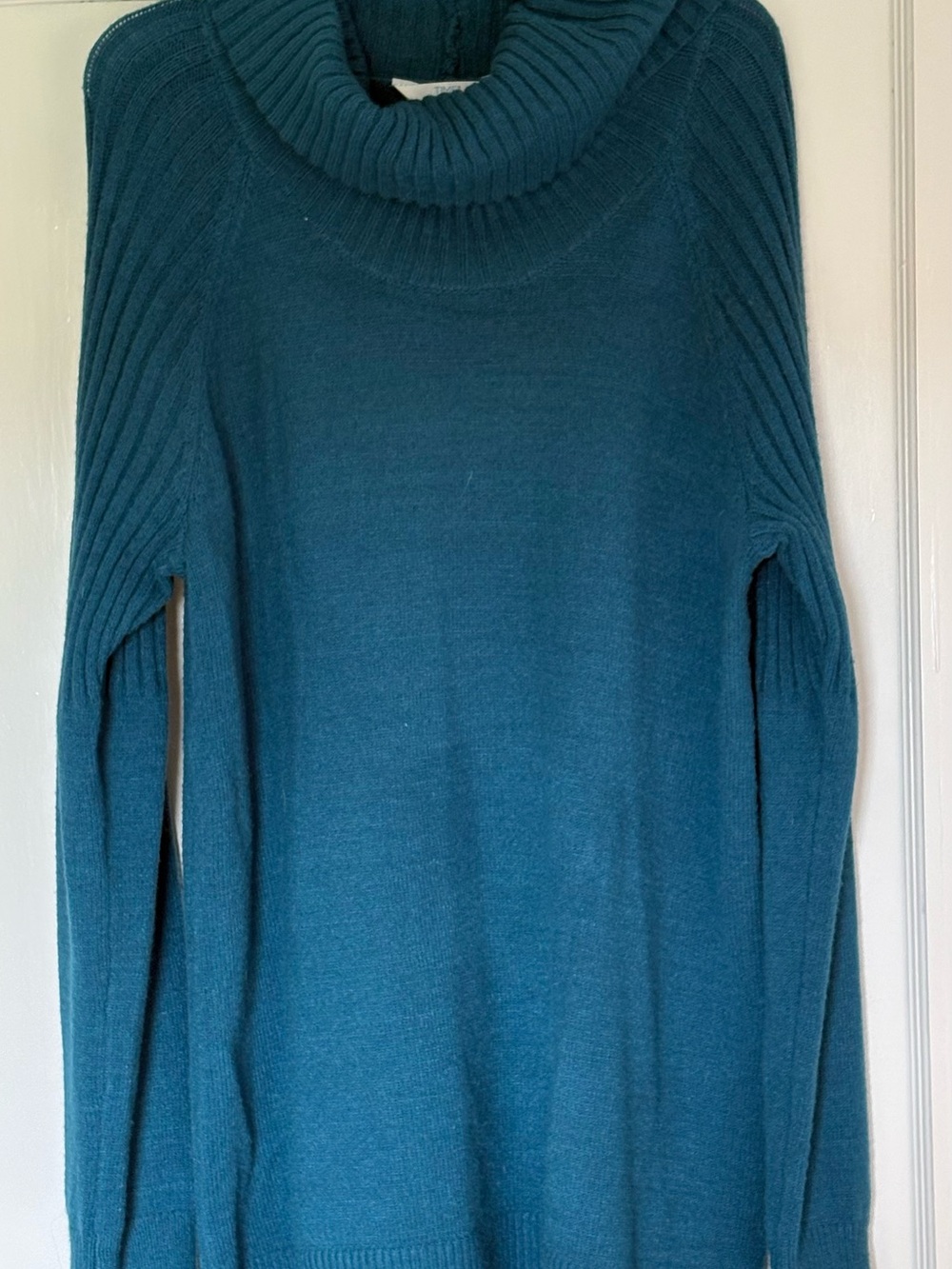 Time and Tru Teal Cowl Neck Sweater